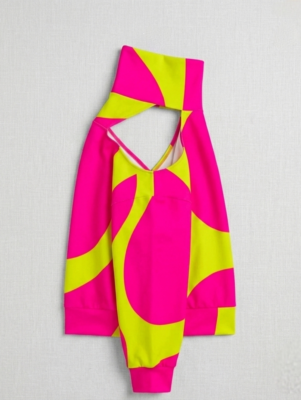 💋CUT OUT SHOULDER TOP -NEON PINK and YELLOW!!! - Picture 4 of 11